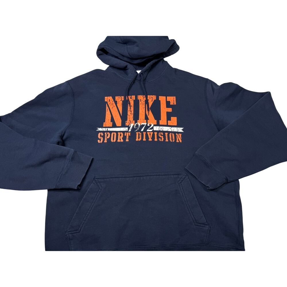 Nike Hoodie Mens Large Blue 90s Travis Scott Swoosh Sweatshirt Vintage